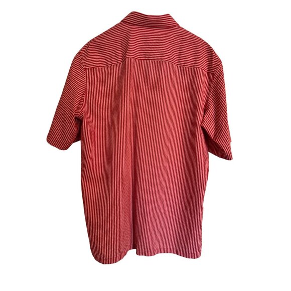 Bugatchi Uomo Men’s Size XL Red White Check Button Up Shirt EUC Short Sleeve Poc - Picture 4 of 9